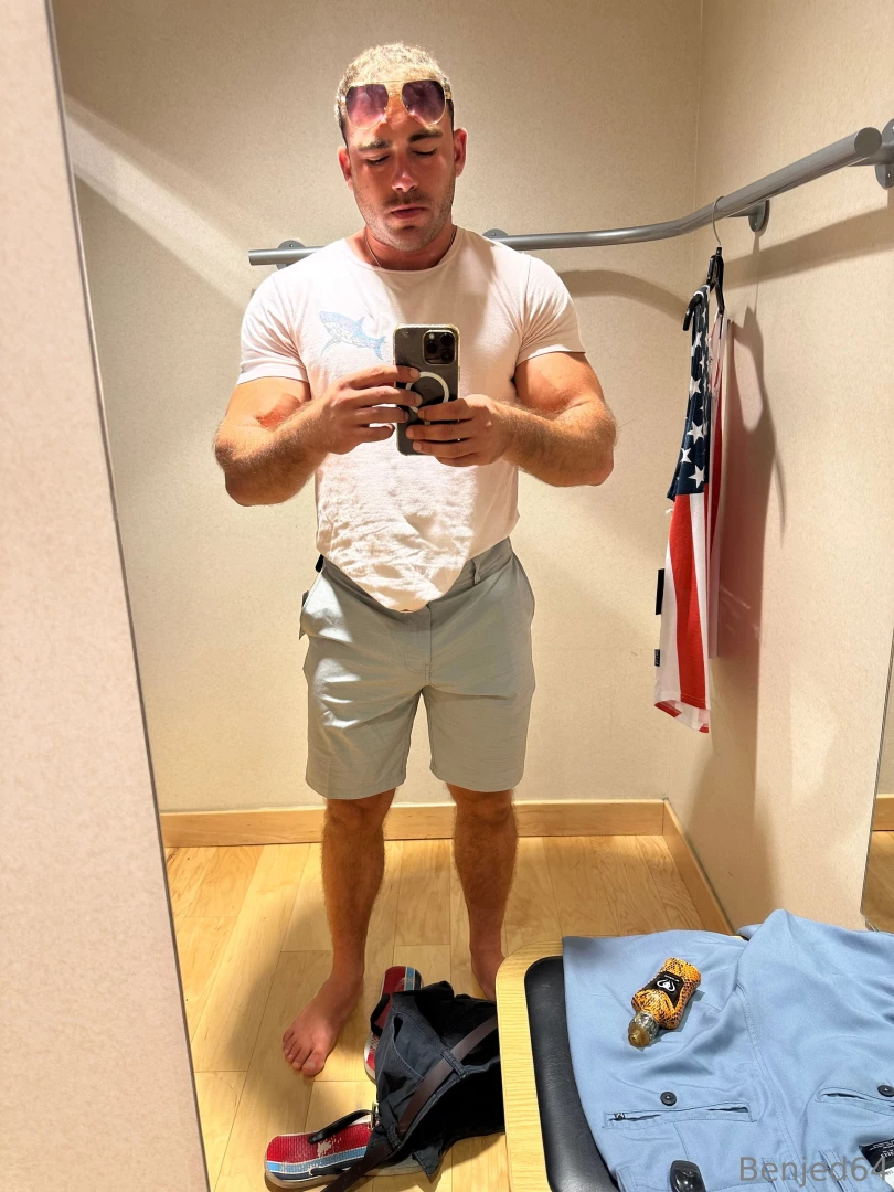Changing room benjed bought the shorts not the tank and someone bought 