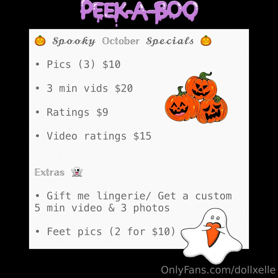 Spooky specials for this month 