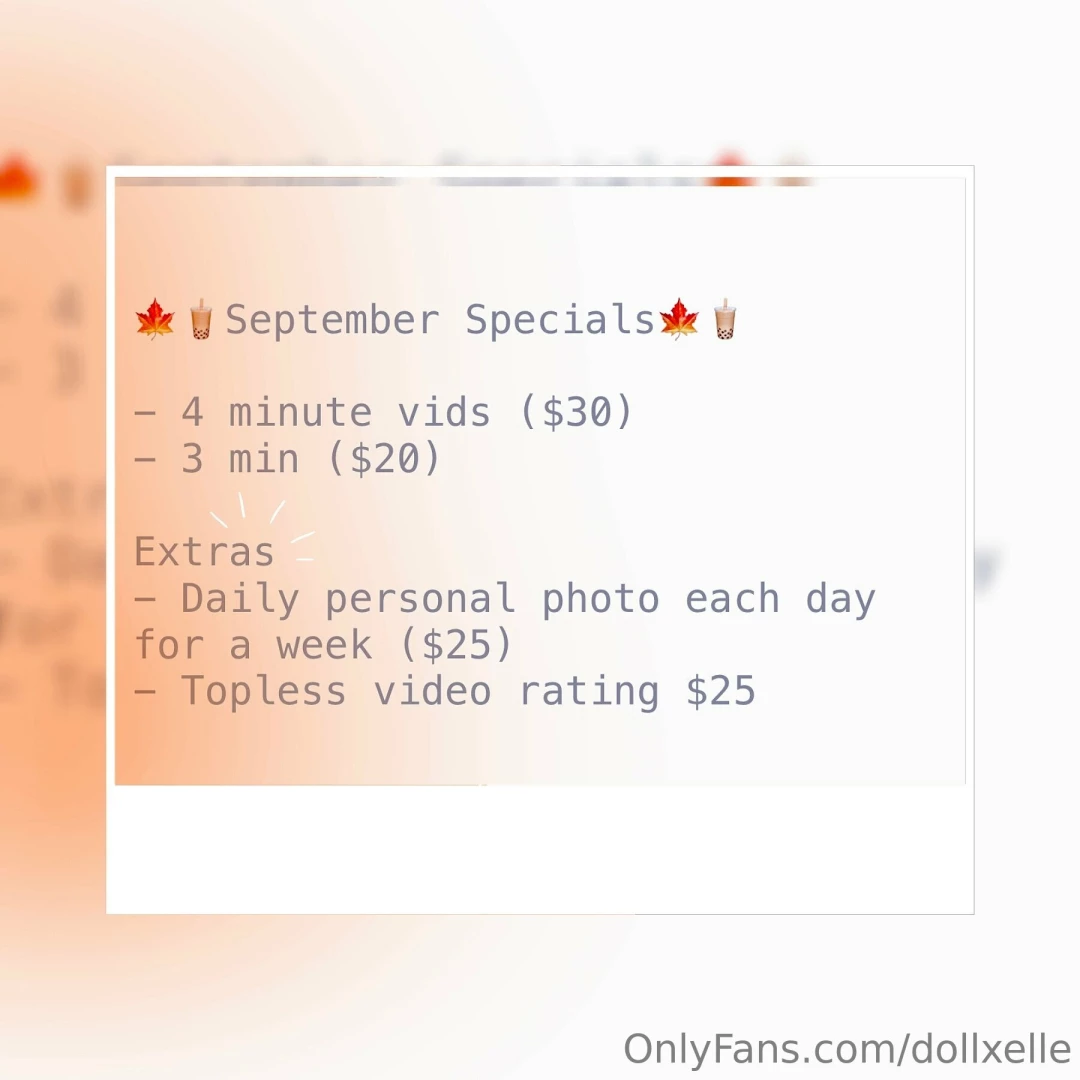September specials message me for more info 