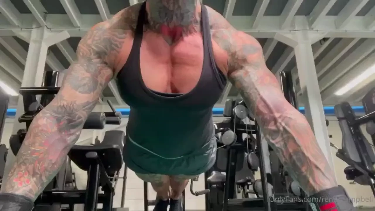 Getting those pecs pumped 