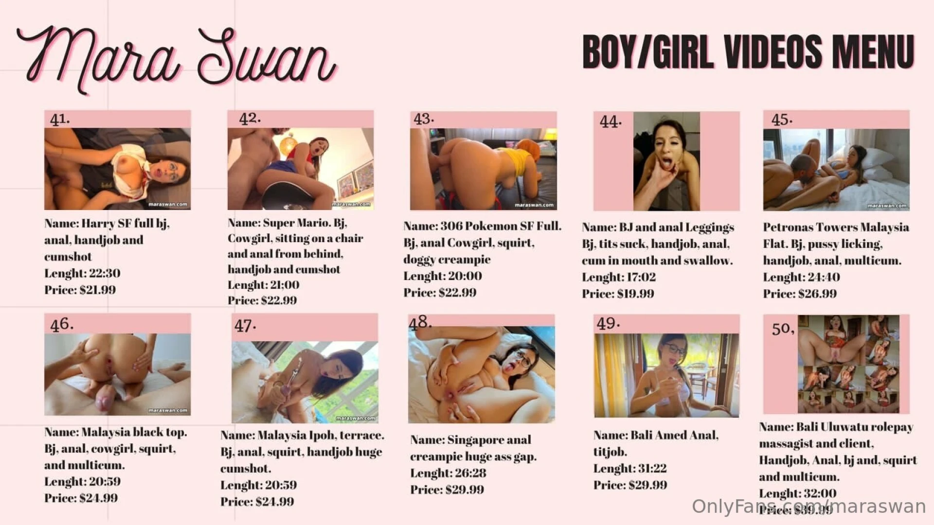 Be quick i m doing 3 for 2 on all my videos baby cheapest is free pick part 5 