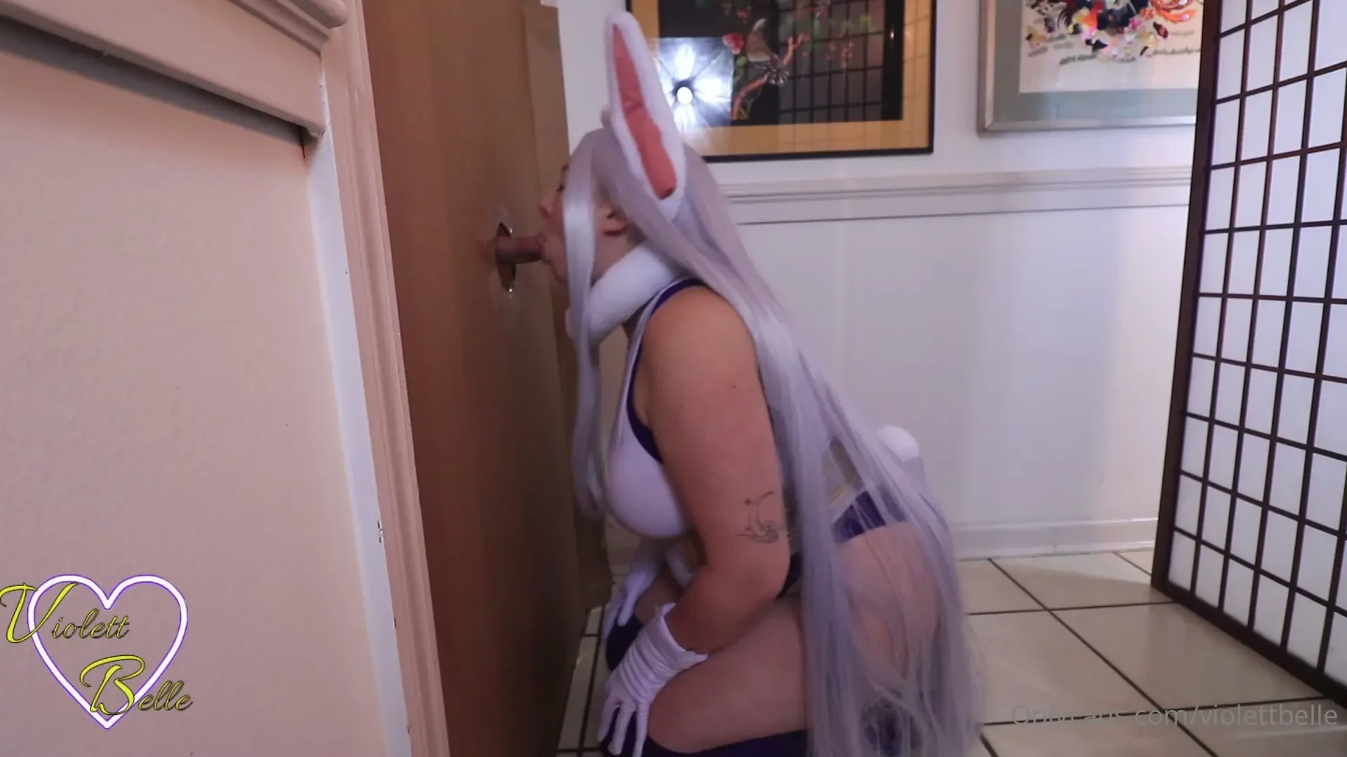 Mirko chases after a villain until she loses him in a porn shop she s 