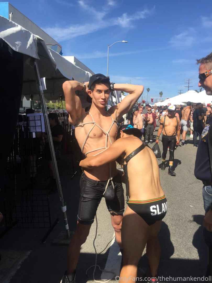 Throwback to folsom street festival getting tied up as a sub and 