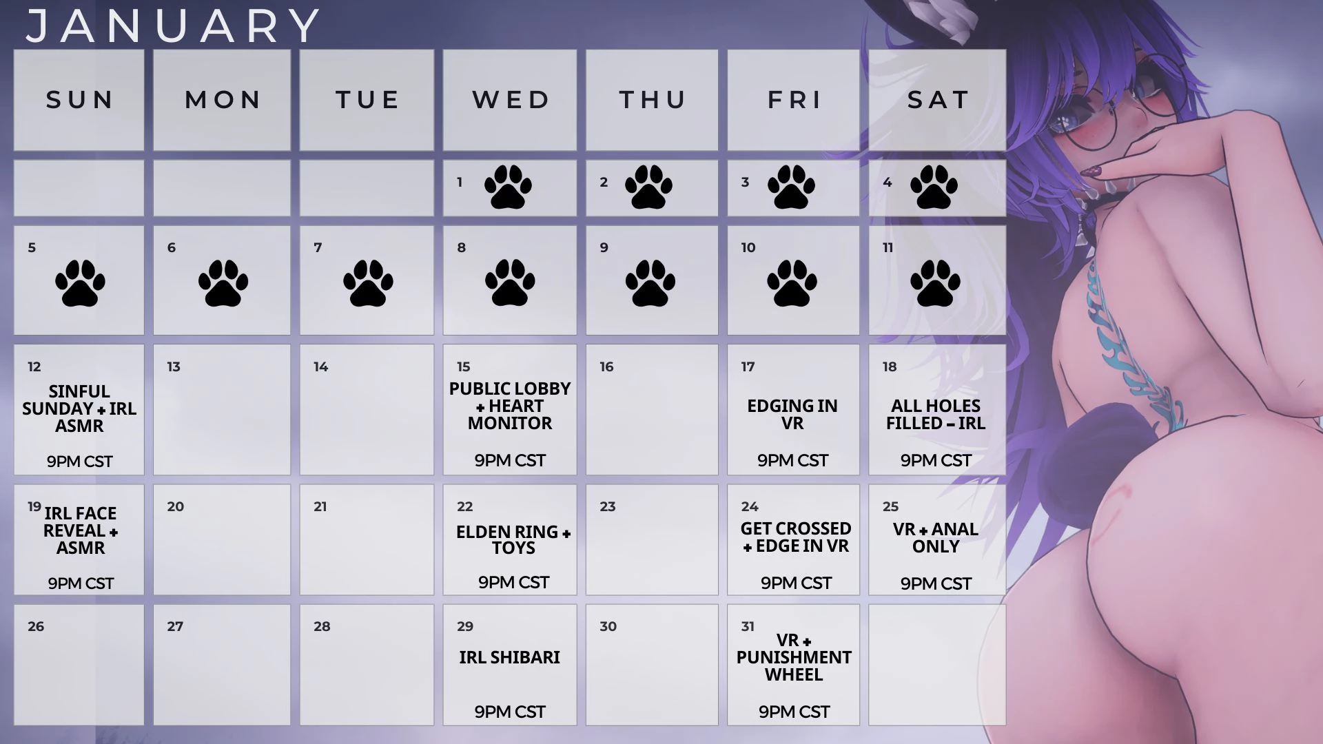 We have a calendar for jan there are still 7 streams to plan and 