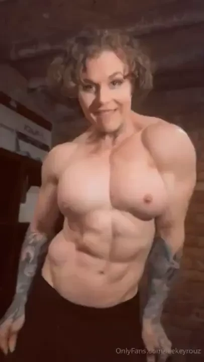 Flexed pecs just waiting for you to run your rock hard cock down as 