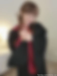 Stripping out of my hogwarts uniform for you cosplay photo set part 3