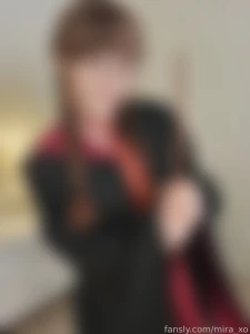 Stripping out of my hogwarts uniform for you cosplay photo set part 2