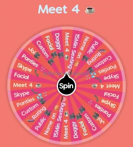 Peep my new wheel 20 1 spin 30 2 spins 50 4 spins double the chances