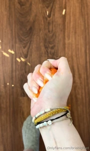 Crushing fruits and veggies using my massive hands and sometimes feet part 1