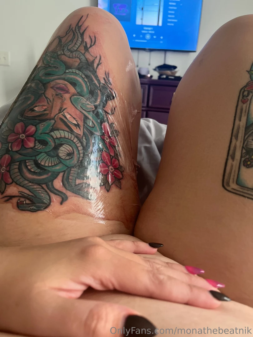 New tattoo and now it s time for a nap 