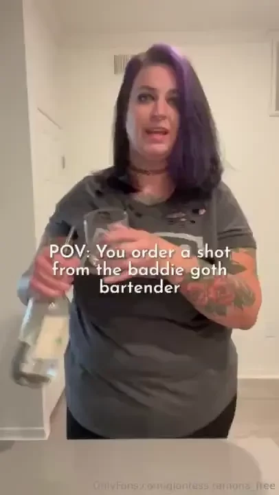 Pov you order a shot from the baddie goth bartender 