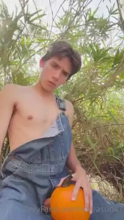 Farm boy cumming inside a pumpkin p s i carved the pumpkin and put it part 1 