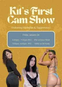 Me and harleysin2 0 and kitthebeefcake are doing a camshow this friday