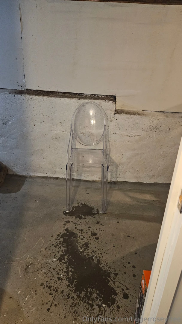 Big mess in the dungeon watch me ride a big dildo on the clear chair 