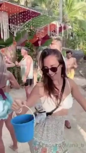 Yesterday i went to a party on the beach i got a drink on the bucket