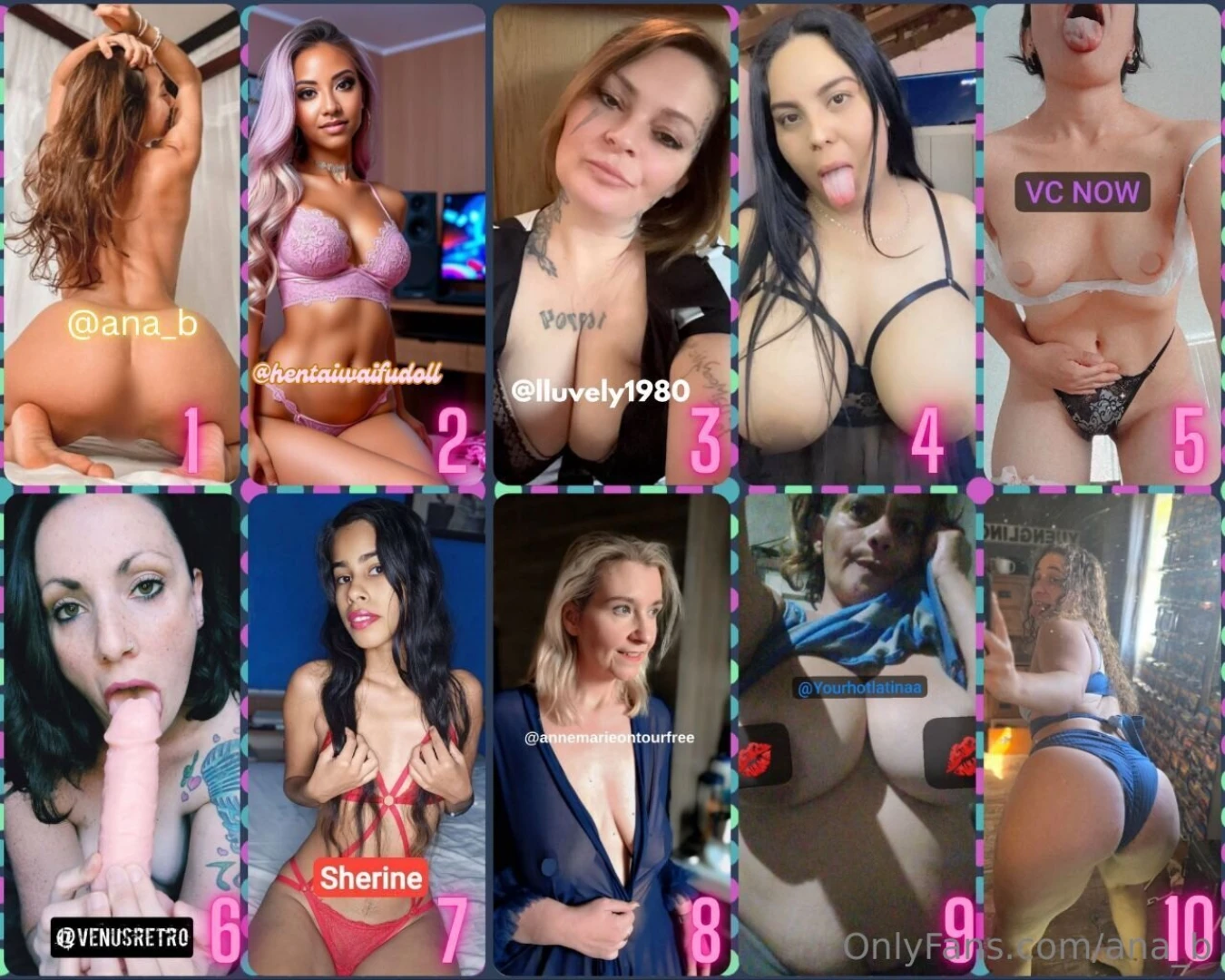 Ana_b hentaiwaifudoll lluvely1980 conejitac9 fetishe and vc venusluuz 