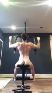 Fit guy mrhitchens loves training naked and shows his big hard dick part 1