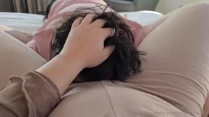 Filming how my little ass slave is stuck between my legs and has to