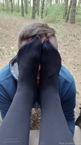 Foot fetish session in a car lots of smelly nylons sniffing part 10