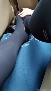 Foot fetish session in a car lots of smelly nylons sniffing part 3