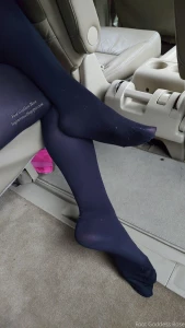 Foot fetish session in a car lots of smelly nylons sniffing part 8