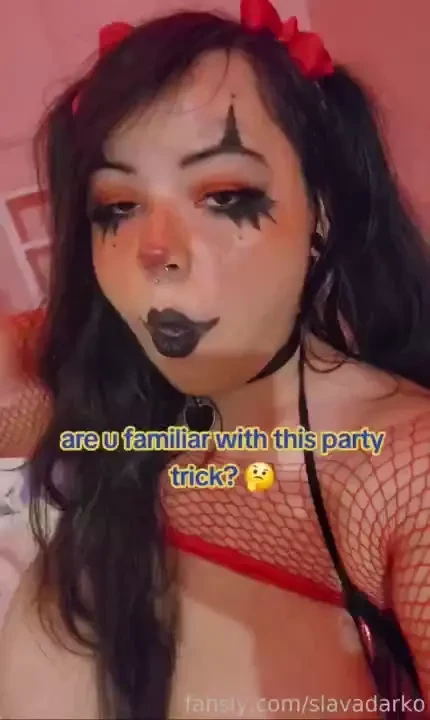 I was gonna say magic trick but idk if clowns do magic clown clowngirl 