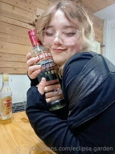 You find a wild me huging a bottle of vodka -w- what will you do uwu