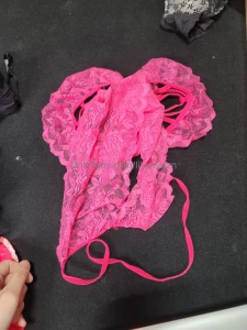 Mmm who would love to see me in this pink lacey lingerie
