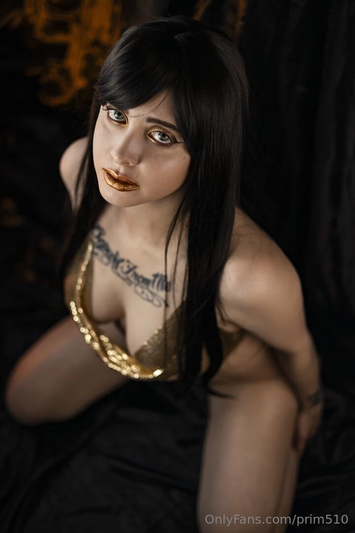 Pretty please master slave lingerie gold cosplay 