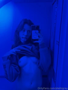 Serving blue alien goddess energy from the airplane lavatory with a part 4