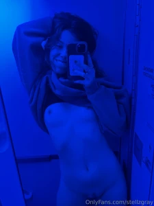 Serving blue alien goddess energy from the airplane lavatory with a part 2