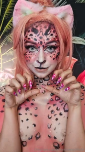 Body painting behind the scenes - pink cheetah any ideas on what body