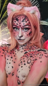 Body painting behind the scenes - pink cheetah any ideas on what body part 3