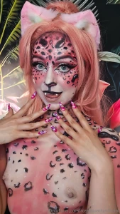 Body painting behind the scenes - pink cheetah any ideas on what body part 6
