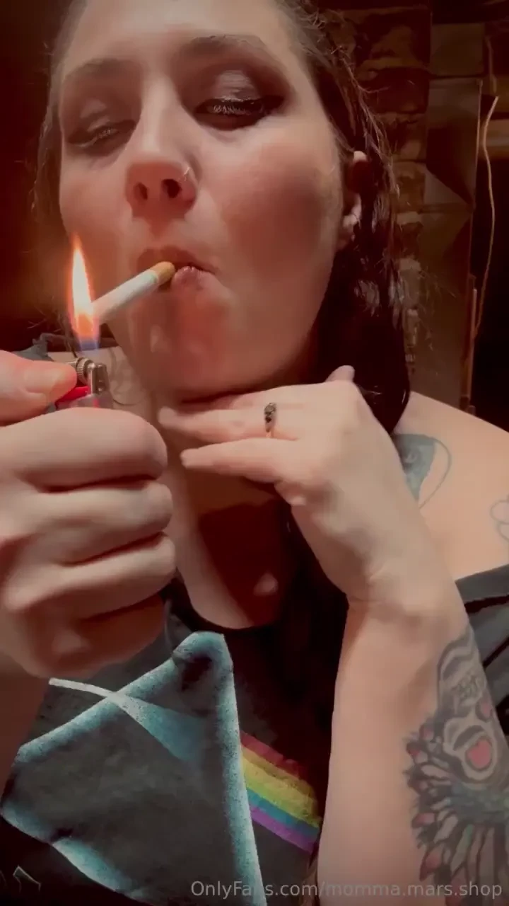 Darkside smoking applying lipstick coughing wheezing heavy breathing 