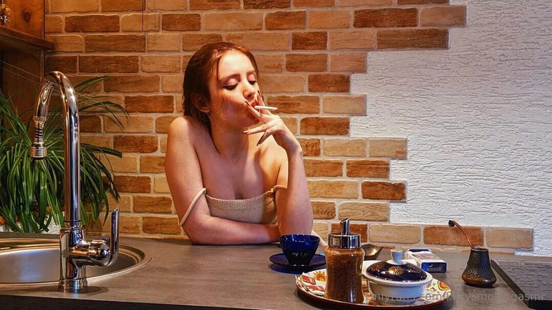 Let me make your morning coffee while you watch me smoke couple part 1 