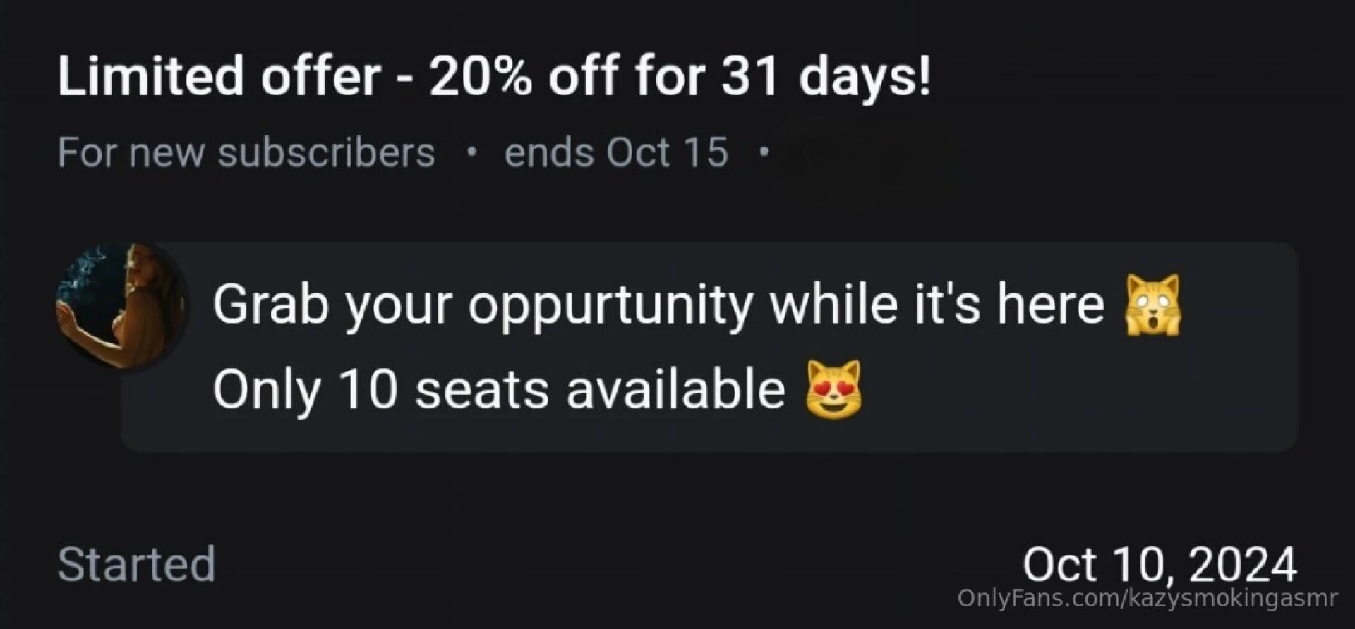 New discount join my membership to watch all of my new sexy smoking 