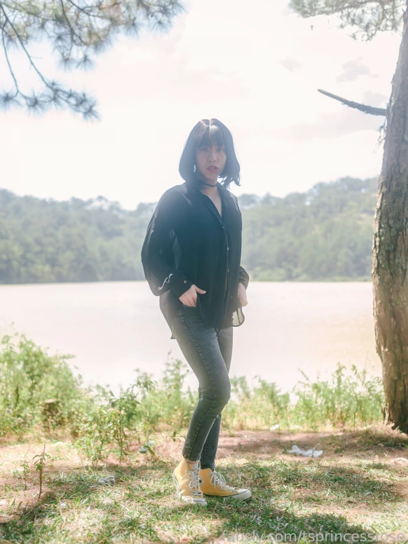 Getting some fresh air sissy asian trans femboy sfw part 4 