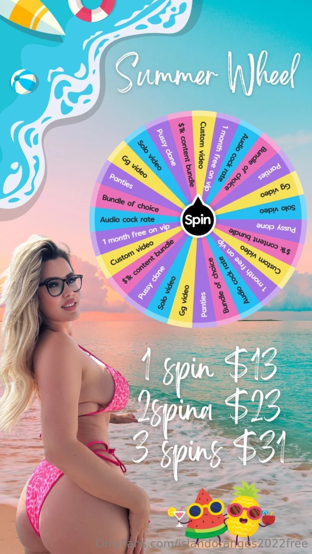 Naughty summer wheel spin feeling risky babe let s play a little game 