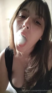 A sensual morning smoking session in the kitchen bathed in natural part 1