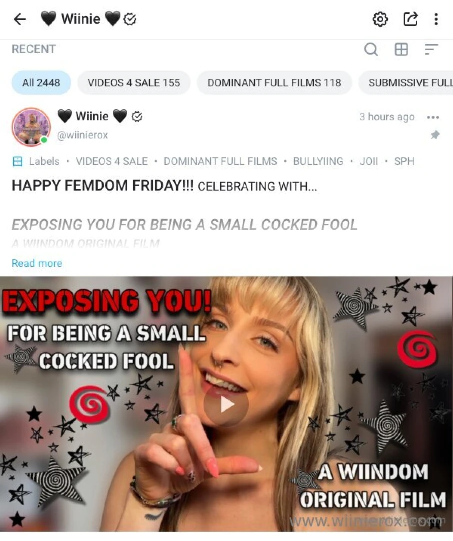 It s femdom friday in wiinie world wiinierox is the fomo hitting yet 