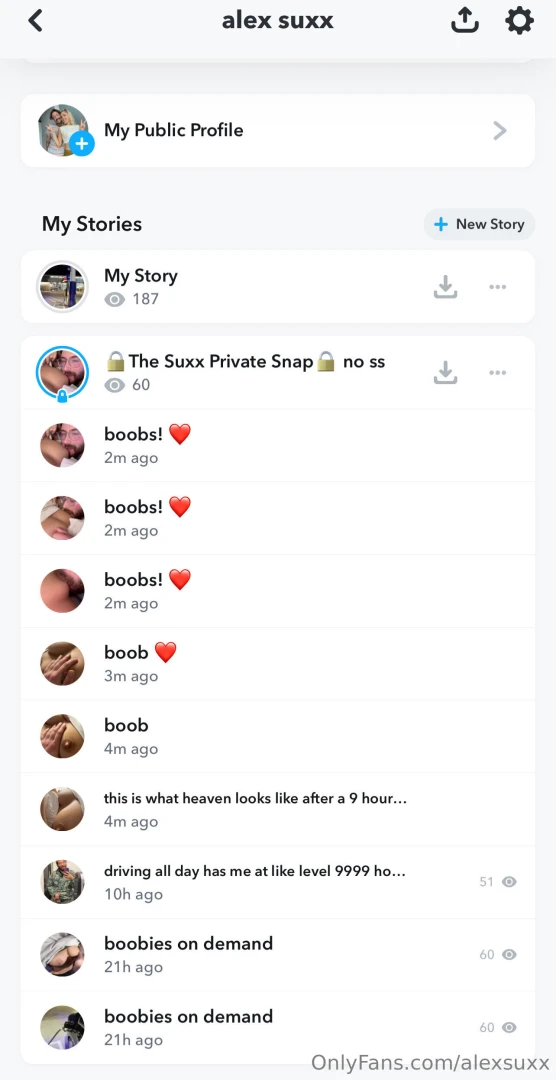 Hey my private snapchat story with savvysuxx and friends is 25 