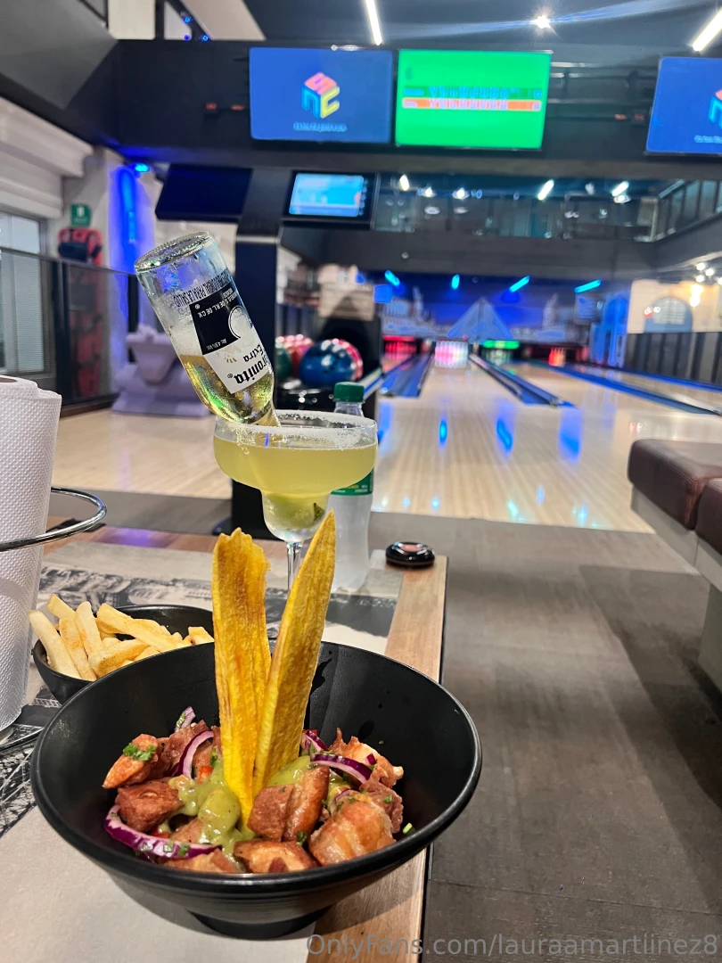 Bowling night with a margarita 