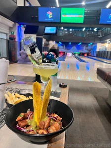 Bowling night with a margarita