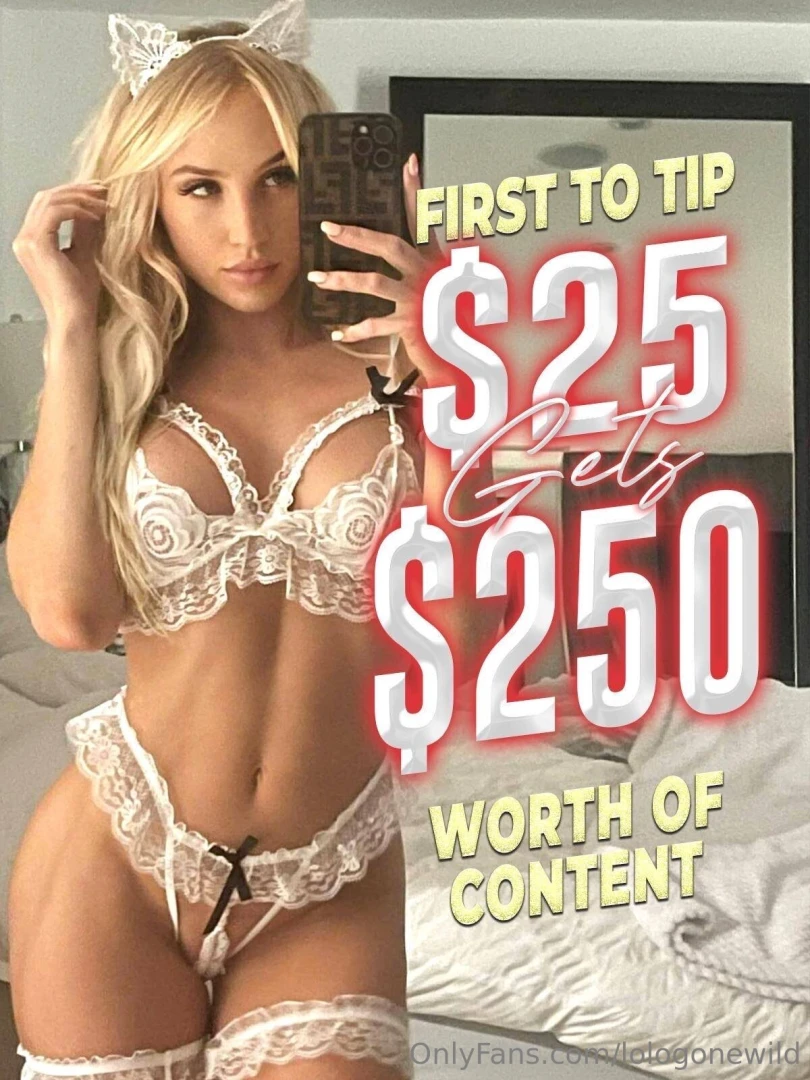 250 worth of content for the first fan that tips 