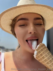 Hehe the first sign that i m really hot i love eating ice cream in the