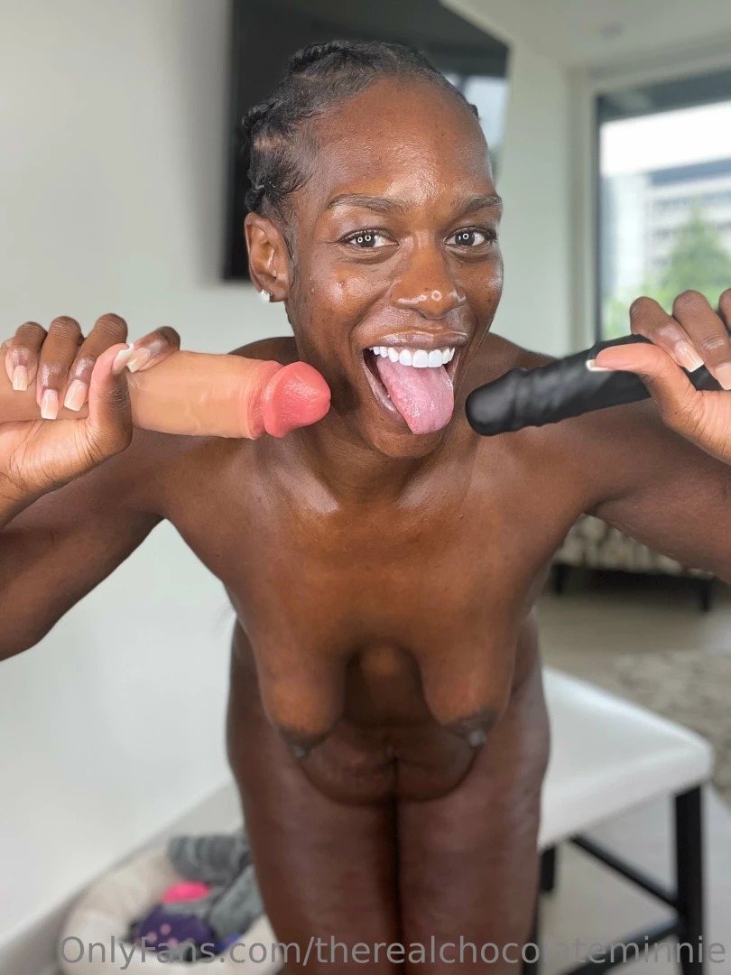 therealchocolateminnie - Which cock should i gag on first 