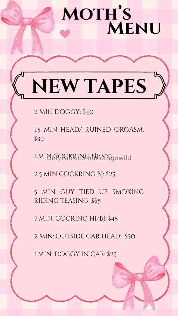 Hi loves i have new tapes never before seen and a lot longer than 