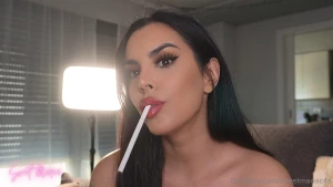 Vs120 glossy red lips and ashing on my tongue x