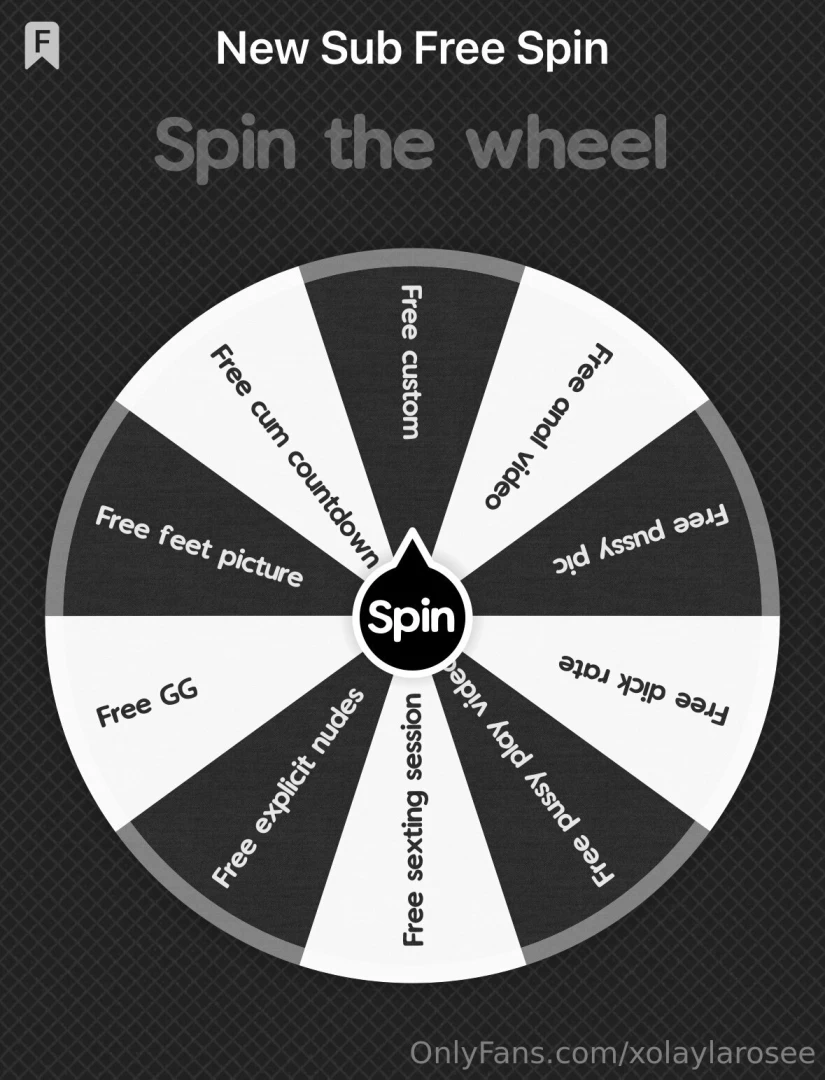 Free wheel spin for explicit content when you subscribe to my 